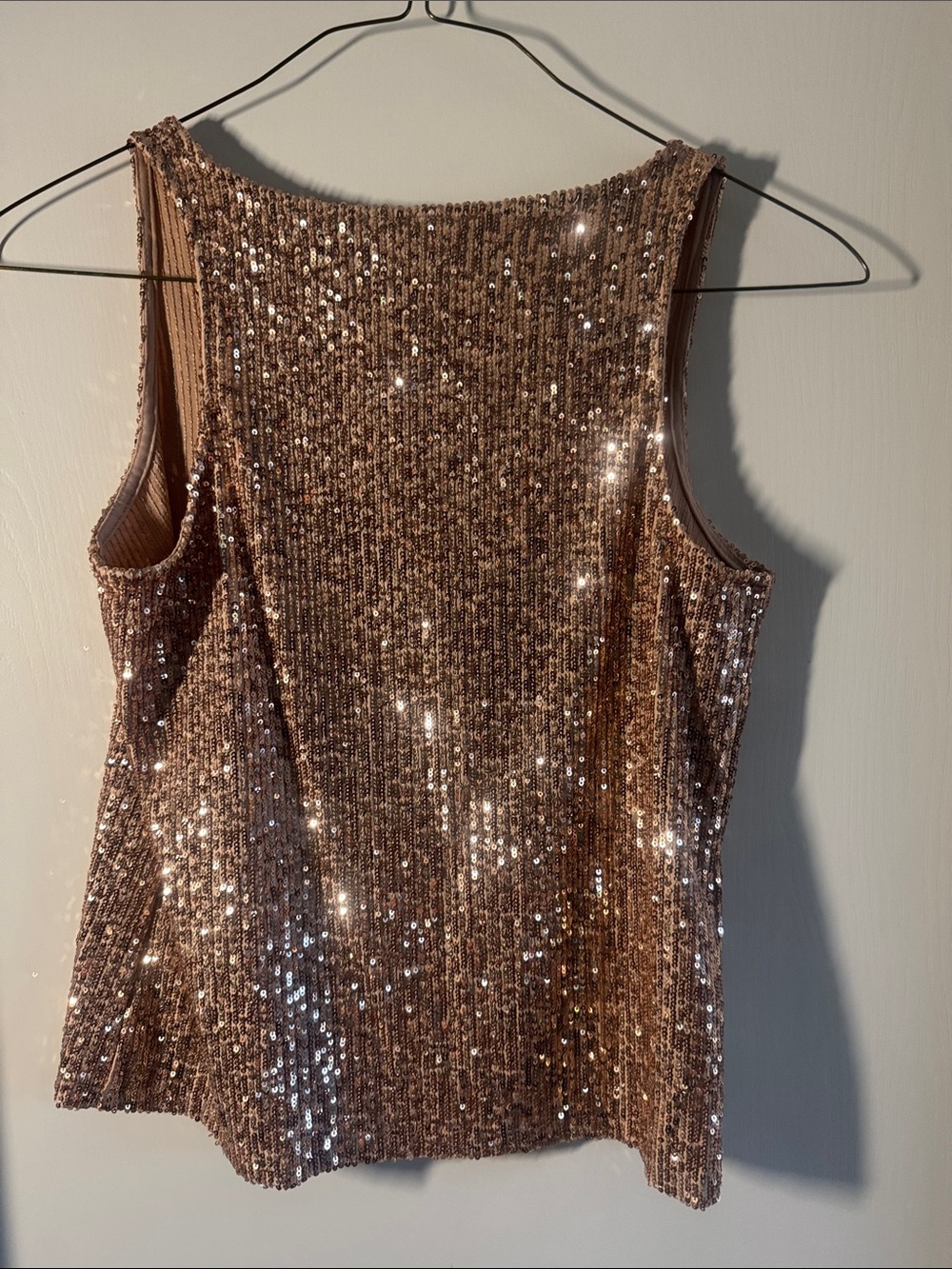 Express Rose Gold Sequin Tank Top - Picture 4 of 5